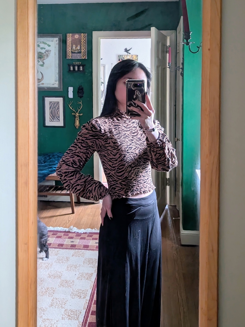 Wild Fable Zebra-Print Cropped Top